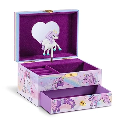 Image de CRAZE UNICORN Boîte à Bijoux musicale Fille avec Figurine Licorne et nombreux rangements, musique