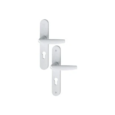 Image de Ensemble de porte plaque large Atlanta HOPPE 1530/300M blanc 9016 Clé i entr.70 ép.58/67 2834691