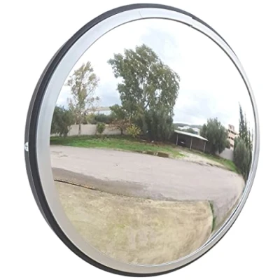 Image de SNS SAFETY LTD Miroir de Circulation Convexe 30 cm pour Routes, Entrepôts, Garages, Magasins et Bureaux, Noir, avec Support Mural