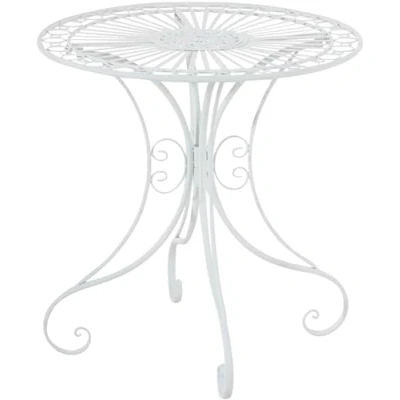 Image de CLP Table de Jardin en Fer forgé Hari I terrasse au Style Antique avec Un Diamètre Ø 70 cm, Couleur:Blanc