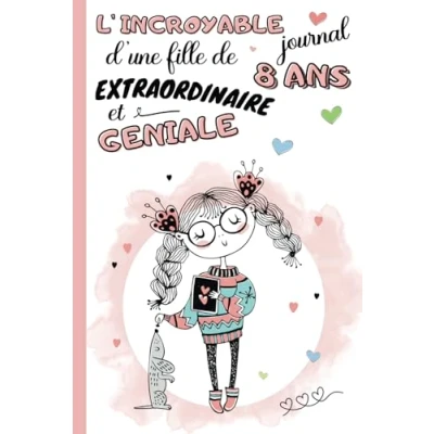 Image de L&#039;Incroyable Journal d&#039;une fille de 8 ans extraordinaire et géniale: cahier intime pour enfant carnet notes ligné guidé avec questions à ... idée cadeau anniversaire noël filles