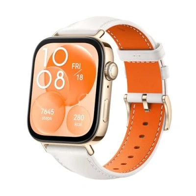 Image de HUAWEI Watch FIT 3, Montre Connectée, Appels Bluetooth, Écran AMOLED 1,82&quot;,GPS, Gestion Polyvalente de la Forme Physique, complète santé, 10 jours d&#039;utilisation maximale, Cuir Blanc Ciel