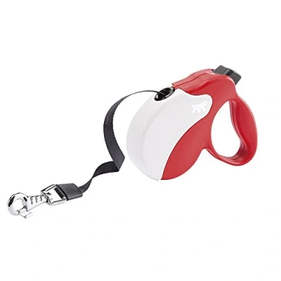 Image de Ferplast Laisse Chien Enrouleur Amigo Mini, pour Petits Chiens jusqu&#039;à 12 Kg. Sangle Extensible Max 3 m. Bouton de Verrouillage et déverrouillage Unique, Rouge, Couvercle Blanc