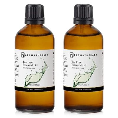 Image de n2 Aromatherapy Huile Essentielle d’Arbre à Thé (Tea Tree) 200 ml (2x100 ml) pour Aromathérapie, Soins de la Peau, Mélange Massage, Diffuseur