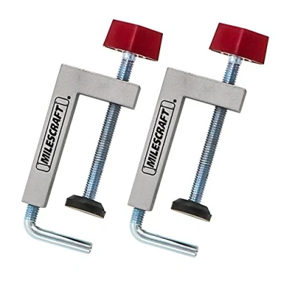 Image de Milescraft 4009 Lot de 2 colliers serrage universels avec tige 0,95 cm pour scies table, à onglets, tables toupie et équerres