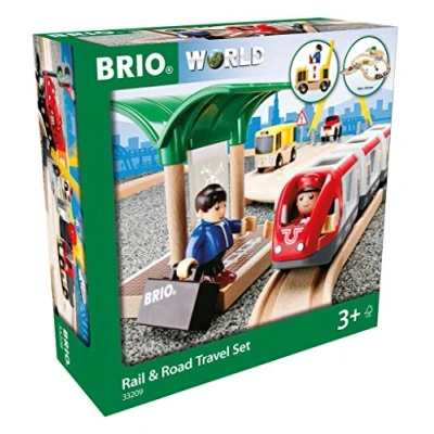 Image de BRIO World 33209 Circuit Correspondance train / Bus Coffret complet 33 pièces de en bois Jouet pour garcons et filles à partir 3 ans