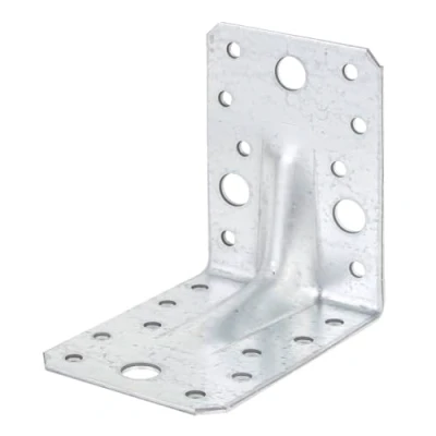 Image de Alberts 846657 Équerre d&#039;assemblage renforcée avec nervure galvanisée Sendzimir 90 x 65 mm kit de 25