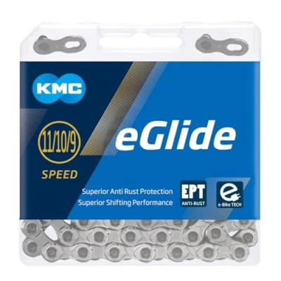 Image de KMC eGlide EPT 9, 10 et 11 vitesses, argent foncé, 118 maillons