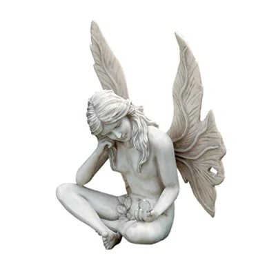 Image de Design Toscano PD1539 Statue de Jardin Secret des Fées : Fée Contemplation Résine