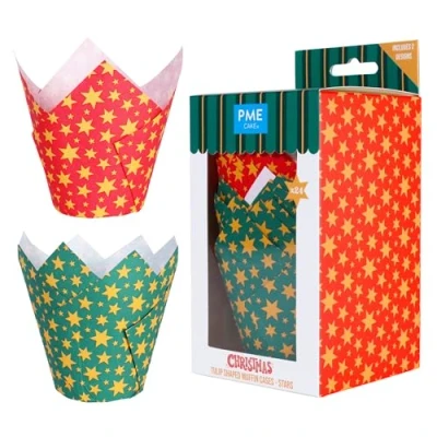 Image de PME Noël Caissettes à Muffins en forme de Tulipe Étoiles (24 pièces)