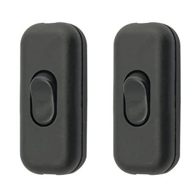 Image de Interrupteur / SFTlite Noir [Lot de 2] En ligne Cordon à touche basculante pour Lampe Inline 2 ou 3