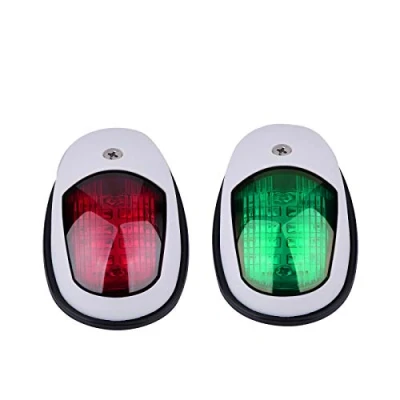 Image de OurLeeme Feux de Navigation pour Bateau, 2 pièces 12V Vert et Rouge Marine Yacht LED Lumière Voile d&#039;arc Latérale Port Signal Bateau Skeeter