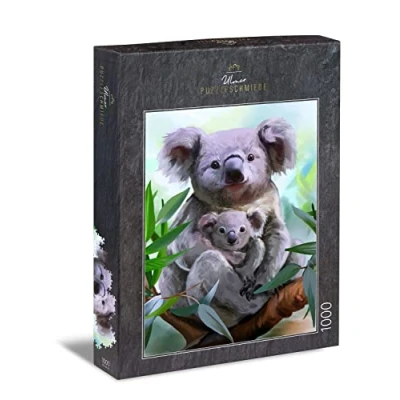 Image de Ulmer Puzzleschmiede Puzzle Koala: 1000 pièces Belle Photo d&#039;une mère Koala avec Un bébé Nouveau né