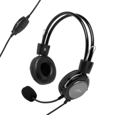 Image de Bluestork MC201 Micro Casque pour PC avec Microphone Flexible à Réduction de Bruits Jack 3.5mm Compatible Windows/Mac/Smartphones