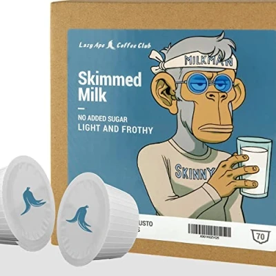 Image de Lait Écrémé Capsules 70 Compatibles avec le machines Dolce Gusto®* (Lait Écrémé, Capsules, Portions) Par Lazy Ape Coffee Club