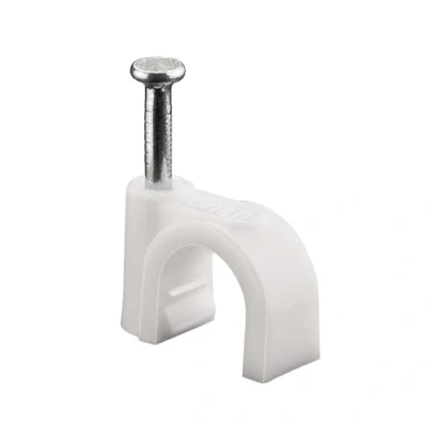 Image de goobay 17080 Serre câbles, jeu de 100 / Support câbles pour fixation jusqu&#039;à 8mm diamètre avec clou mur, coins et montage en saillie pièces blanc