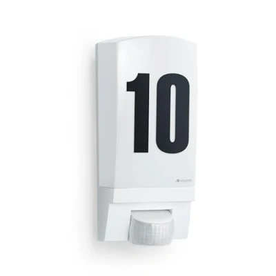 Image de Steinel Applique murale L1 avec numéro de maison Luminaire extérieur détecteur mouvement 180 Lampe extérieure 60W capteur présence, blanc