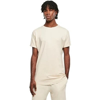 Image de Urban Classics LONG Shaped Turnup Tshirt basique, Homme, Taille: Small, Whitesand