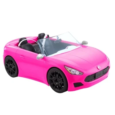 Image de Barbie Mobilier Cabriolet Rose de, Voiture 2 Places avec Roues Qui tournent, Ligne Sportive et détails réalistes, Jouet pour Enfant, HBT92