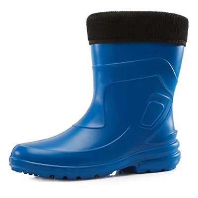 Image de Ladeheid Bottes en Caoutchouc pour Femmes Courtes Bottines Imperméables de Pluie Élégantes et Confortables LA 930 (Bleu, 41 EU)
