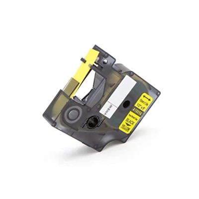 Image de vhbw Ruban compatible avec Dymo Rhino 4200, 5200, 6000 imprimante d&#039;étiquettes Noir sur Jaune, cassette de gaine thermorétractable, 12 mm