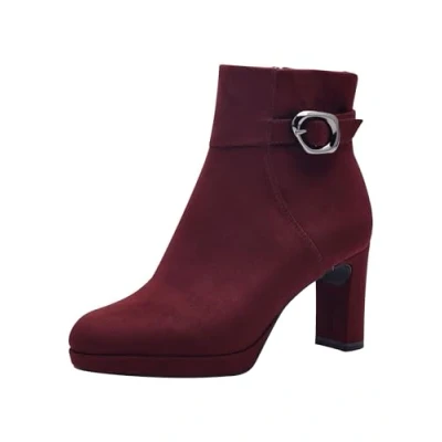 Image de Tamaris Bottines à talons hauts, Femme, Taille: 40, Merlot Textile