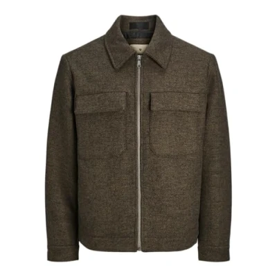 Image de JACK &amp; JONES Jprblurussel Wool Blend Veste Sn Courte, Nuthatch/détail : sergé, L Hommes