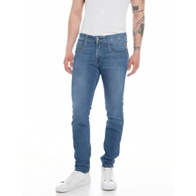 Image de Replay Herren Jeans Anbass Slim Fit mit Power Stretch, Bleu Moyen 009 2 (Blau), 32W / 32L