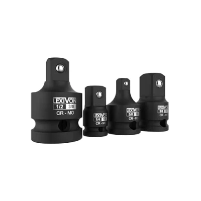 Image de LEXIVON Adaptateur pour impact Réducteur, Jeu de 4, 1/2&quot; à 3/8&quot; 1/4&quot; d&#039;adaptateurs conversion adapté clé dynamométrique, perceuse, cliquet (LX 112)