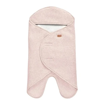 Image de BÉABA, Babynomade Double Polaire, Couverture enveloppante Hiver bébé, Compatible Siège Auto/Pousette/Nacelle/Transat, Douce, Chaude, Déperlante, Respirante,Passage Harnais, Rose Poudrée/Blanc,0 6 Mois