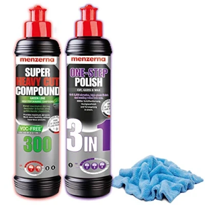 Image de detailmate Menzerna Medium Cut Polish One Step 3 en 1, 250 ML/HCC 300 + Chiffon de Polissage Microfibre