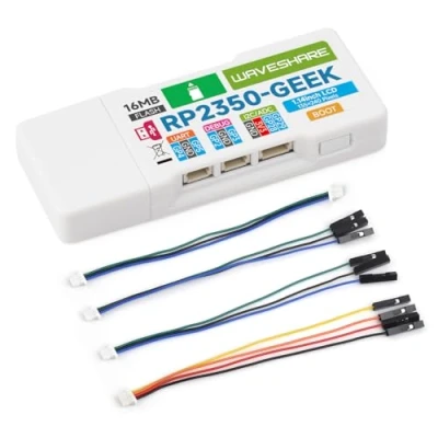Image de Waveshare RP2350 GEEK Development Board, Based on Microcontroller, with 1.14inch 65K Color LCD, USB Debugging Downloader, White Plastic Case