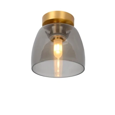 Image de Lucide 30164/01/02 Plafonnier, Verre, 33 W, Or Mat/Laiton, Fumé