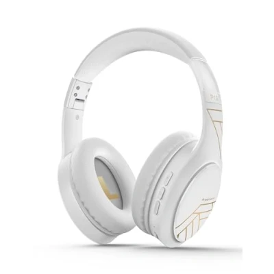 Image de PowerLocus Casque Bluetooth sans Fil, Audio avec Microphone, 60 Heures, 3 EQ Modes, Pliable, Son stéréo HiFi, Bandeau en Tissu, Fil pour Voyage/Téléphone/Tablettes/PC