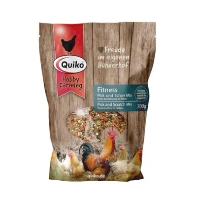 Image de Quiko Hobby Farming Fitness Mélange de picage et Gratte Cour 700g Occupation des Poules coloré graines d&#039;arômes Haute qualité Passe Temps divertissant