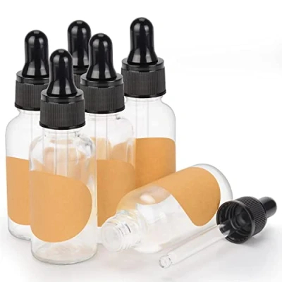 Image de stonylab 30 ml (1 oz) 6 Pack Flacon Compte gouttes en Verre, Bleu Verre Vide avec Conique, Bouchon Interne et Étiquette pour Huiles Essentielles Fragrances