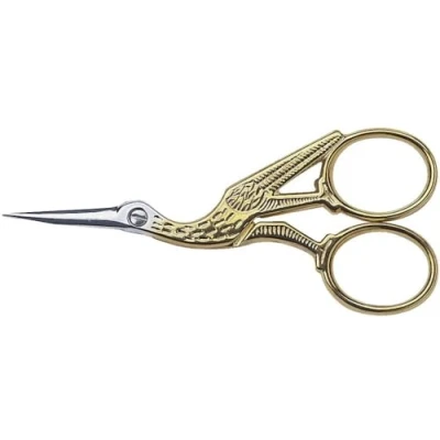 Image de Victorinox Ciseaux de Broderie en Forme Cigogneau, Plaqué Or, Longueur Totale 16 Cm, Forgé, Acier Inoxydable, Inoxydable