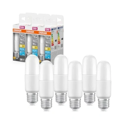 Image de OSRAM Lot de 6 x Ampoule LED, Culot: E27, Blanc chaud, 2700 K, 10 W, équivalent à 75 dépolie, LED STAR STICK
