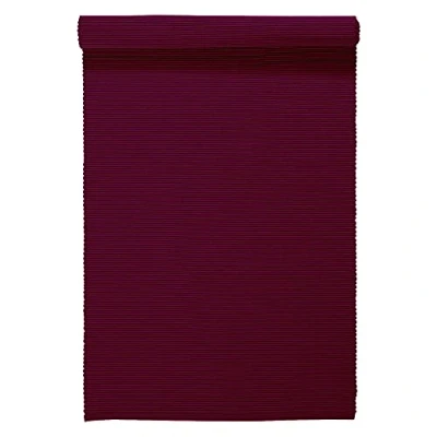 Image de LINUM UNI Chemin de Table 45x150 cm, Coton Côtelé, Lavable en Machine, Aubergine