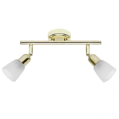 Image de BRILLIANT lampe Sofia spot tube 2 flg laiton/albâtre blanc 2x D45, E14, 40W, adapté aux lampes à suspension (non incluses) Échelle A ++ E Têtes pivotantes