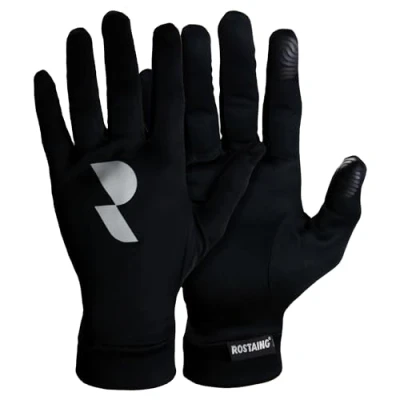 Image de ROSTAING Gants Cocoon Paire de Demi Saison Tactiles Idéal pour Les Loisirs Exterieurs Environnements Frais Chaud et Confortable Gant Noir Logo Réfléchissant Visible la Nuit