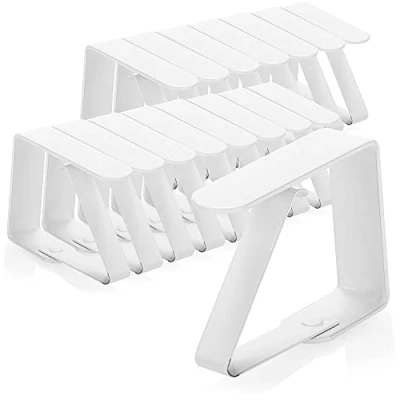 Image de com four® 16x Pince à Nappe de qualité supérieure en Acier Inoxydable Peint Blanc pour l&#039;intérieur et l&#039;extérieur