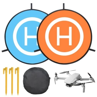 Image de Drone Landing Pad, Plaque D&#039;atterrissage Pliable pour Drone, 55CM/22&#039;&#039; Tapis Double Face étanche, DJI Mavic 2 Pro Zoom/Mavic Air 2/ Spark/Mavic Platinum.ect