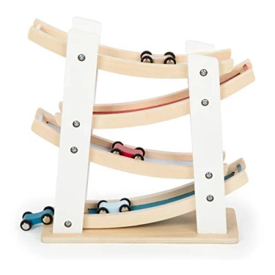 Image de Small Foot 11873 Classique, en Bois Naturel, avec des Pistes de Course colorées, à partir 18 Mois Toys