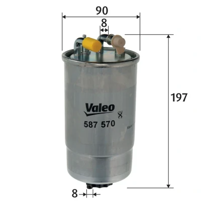 Image de VALEO 587570 Filtre à Carburant de conduite 8 OPEL: Corsa D 3/5 portes