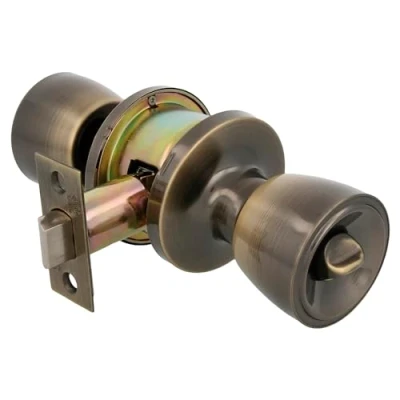 Image de Amig Mod. 602 Ensemble de boutons Laiton Cuir 18,5x 8 cm Avec loquet Fonction privée Dispositif d&#039;urgence extérieur et serrure intérieure Porte 35 45mm