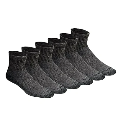 Image de Dickies Men&#039;s Dri tech Moisture Control Quarter Socks Multipack, Charcoal (6 Pair), Shoe Size: 6 12