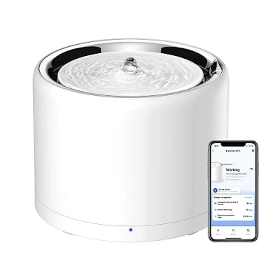 Image de PETKIT Fontaine a Eau Chat sans Fil, Distributeur d&#039;eau Intelligent Automatique pour Chats et Chiens, Réservoir Intérieur en Acier Inoxydable, Pas Facile à Elever des Bactéries