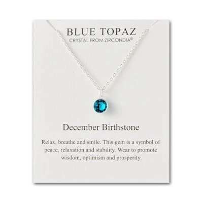 Image de Philip Jones Collier de Pierre Naissance décembre (Topaze Bleue) créé avec des Cristaux Zircondia®