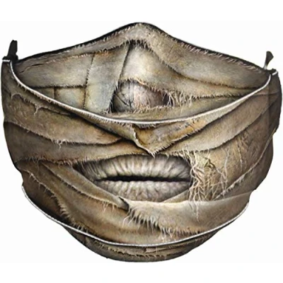 Image de Spiral MUMMIFIED Masque tendance en coton de qualité supérieure avec ajusteur noir, Noir , 1 Count (Pack of 1)
